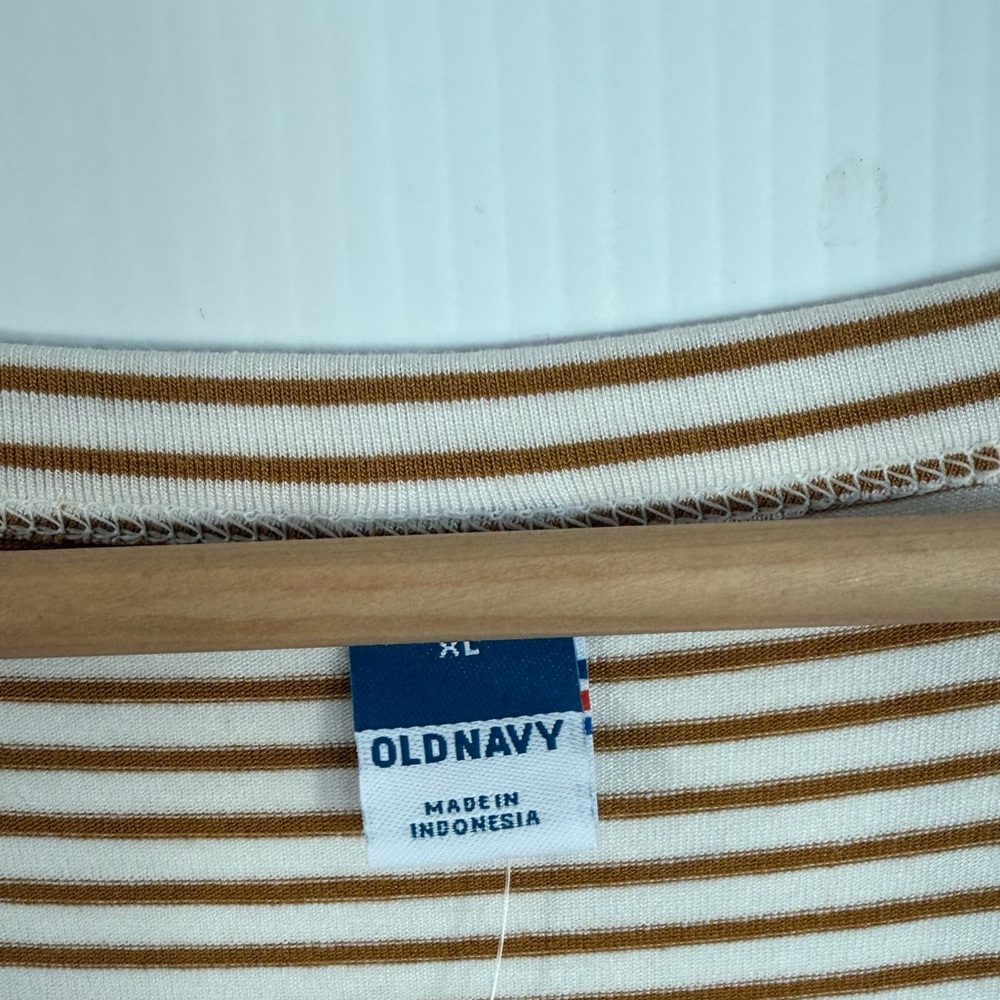 Old Navy Tan Striped Ribbed Luxe Tank - Picture 7 of 7
